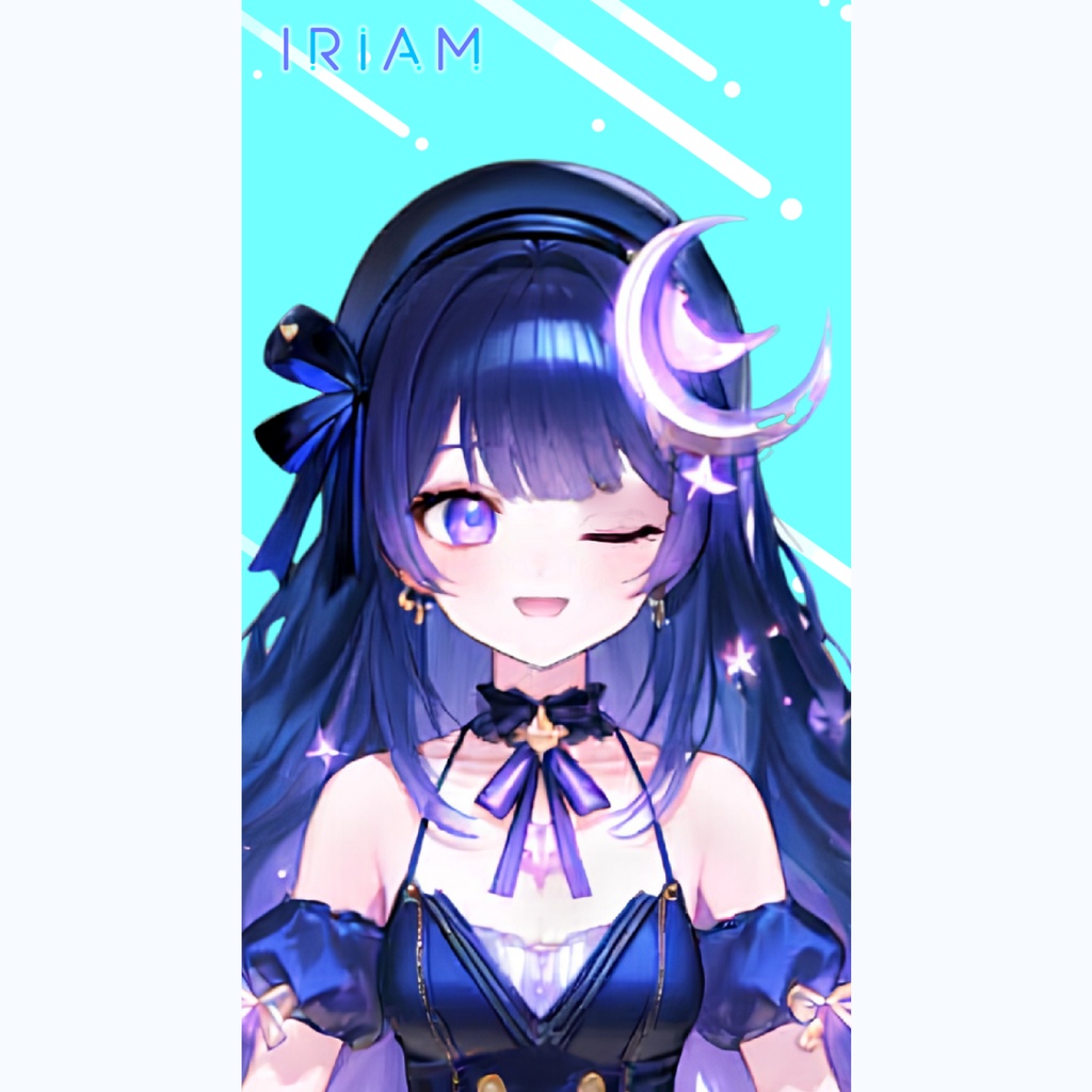 【一点物】立ち絵・SD・動画 セット IRIAM 女の子 夜空 星 月