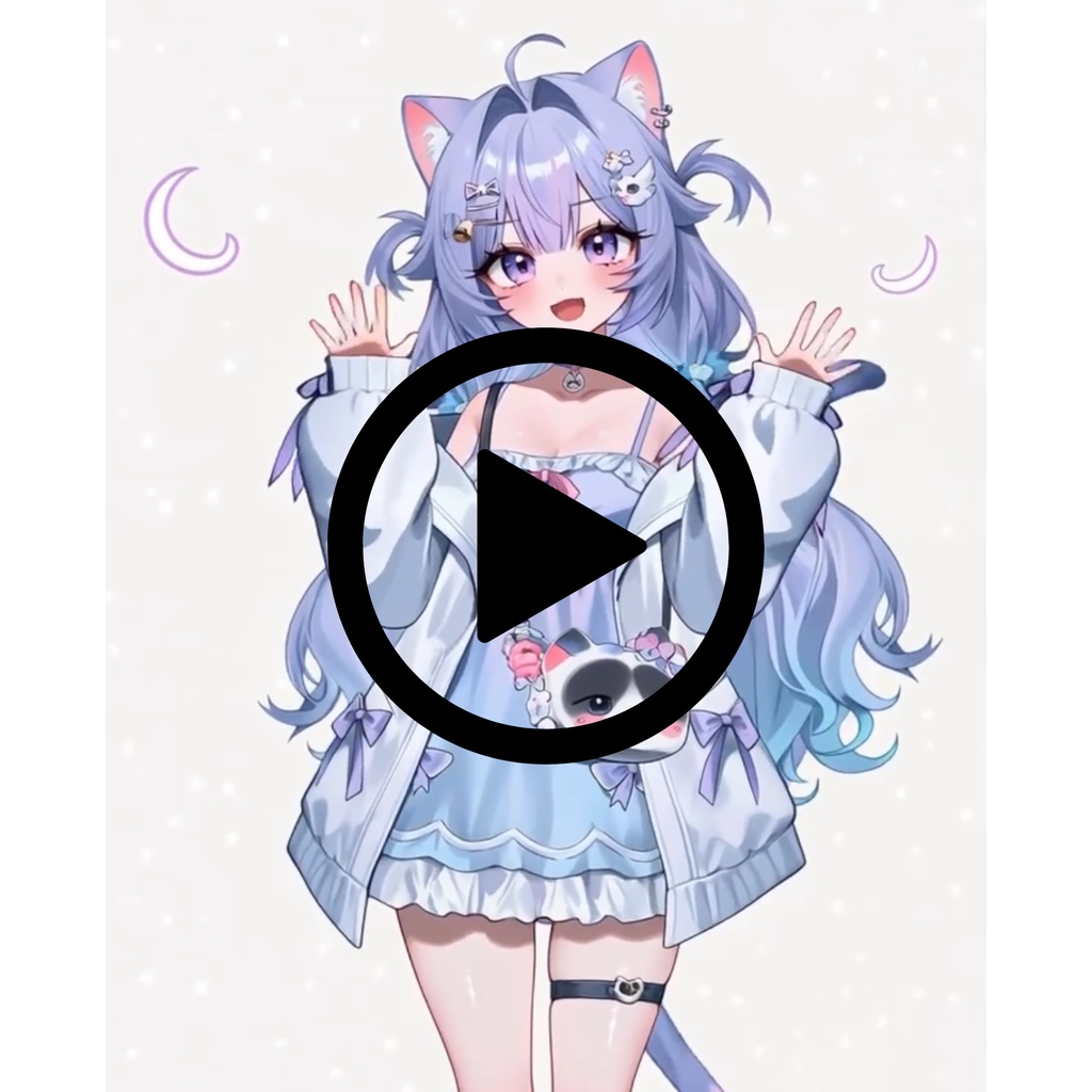 【一点物】立ち絵 SD 動画 セット IRIAM 女の子 猫