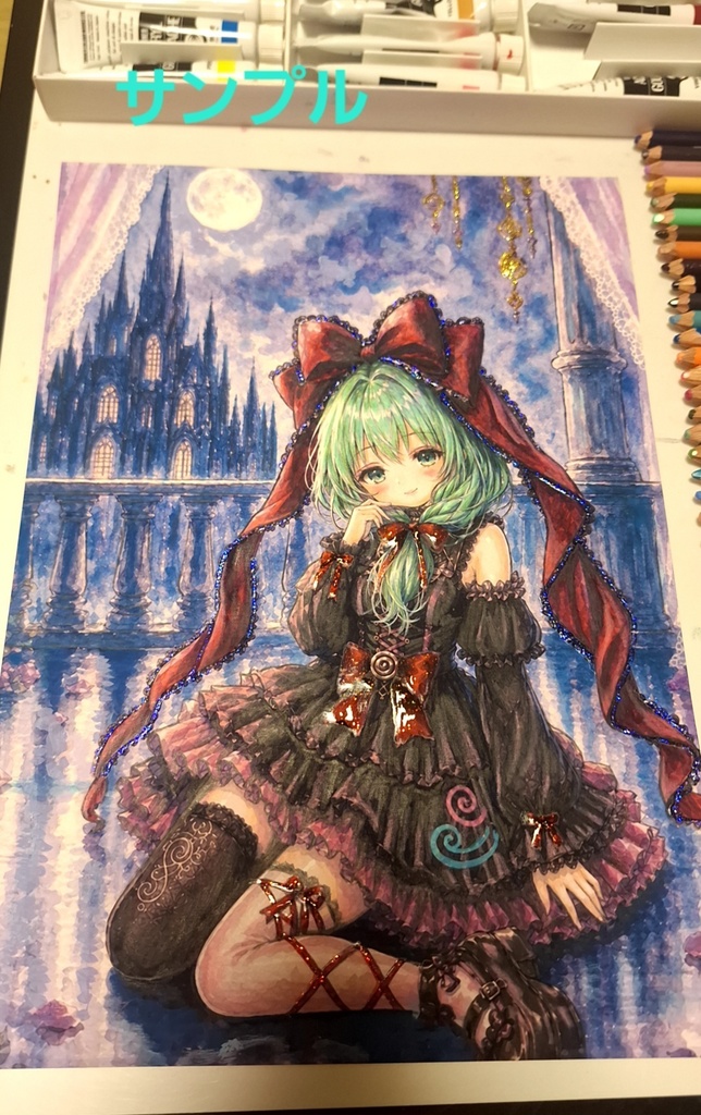 東方Project【鍵山雛】手描きイラスト 原画 一点物 ゴスロリ 地雷系 A4 ハンドメイド Handdrawn Artwork