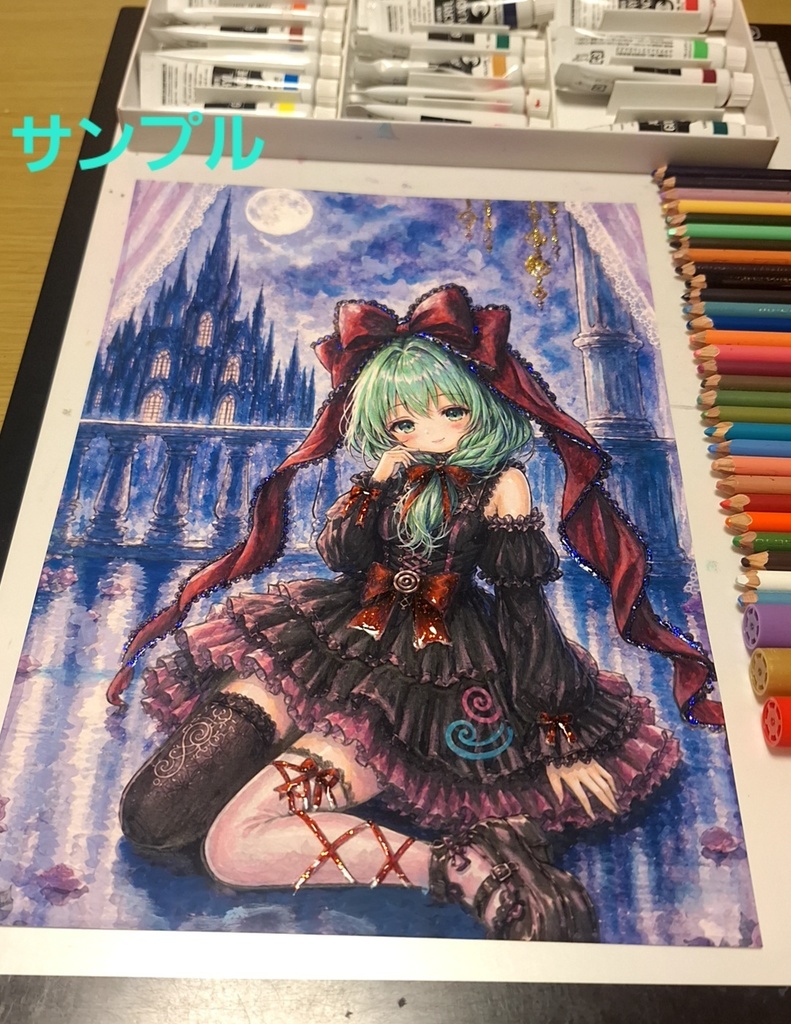 東方Project【鍵山雛】手描きイラスト 原画  一点物 ゴスロリ 地雷系 A4 ハンドメイド Handdrawn Artwork