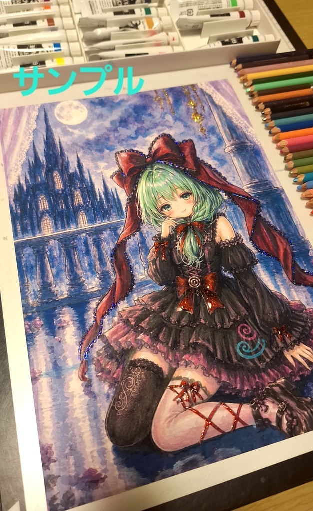 東方Project【鍵山雛】手描きイラスト 原画 一点物 ゴスロリ 地雷系 A4 ハンドメイド Handdrawn Artwork