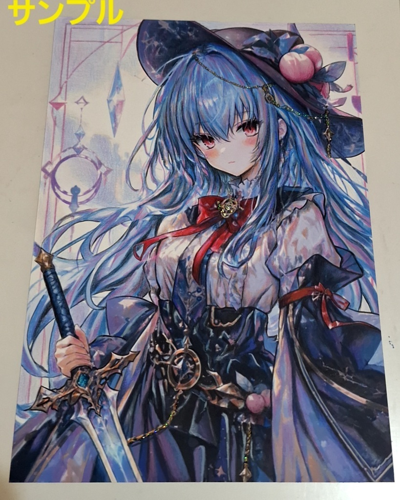 東方Project ファンアート 比那名居天子 手描きイラスト 原画 一点物 色鉛筆 ハンドメイド Handdrawn Artwork