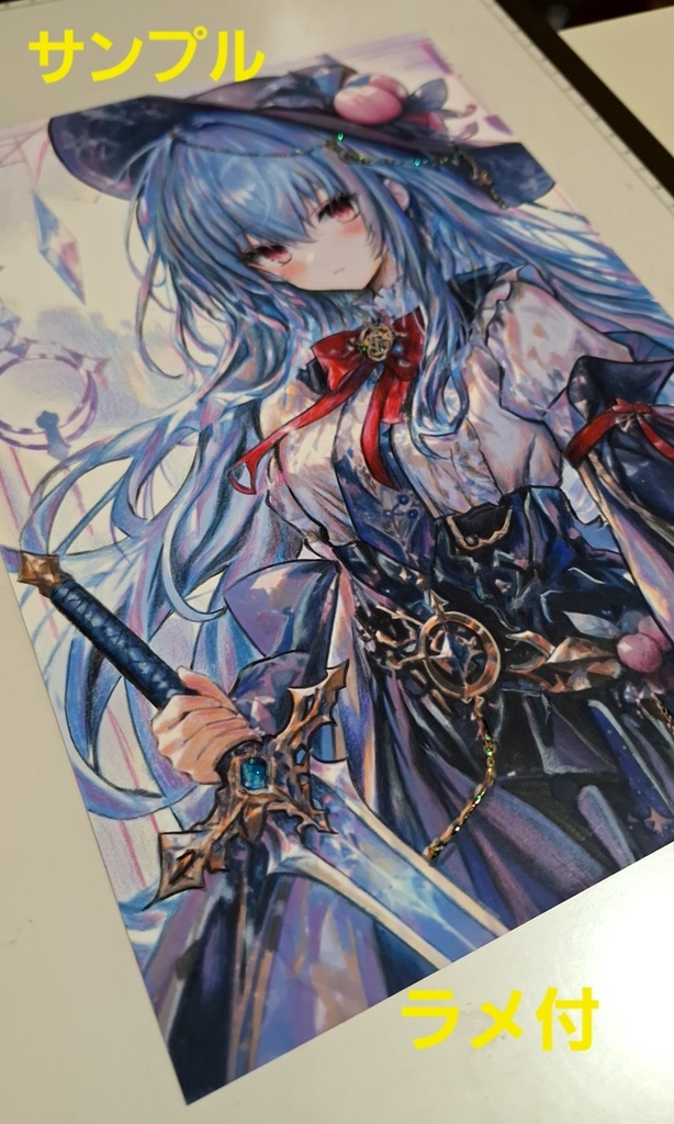 東方Project ファンアート 比那名居天子 手描きイラスト 原画 一点物 色鉛筆 ハンドメイド Handdrawn Artwork