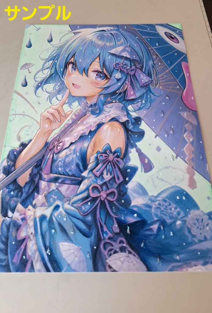 東方Project 多々良小傘 手描きイラスト 原画 一点物 A4 Handdrawn Artwork