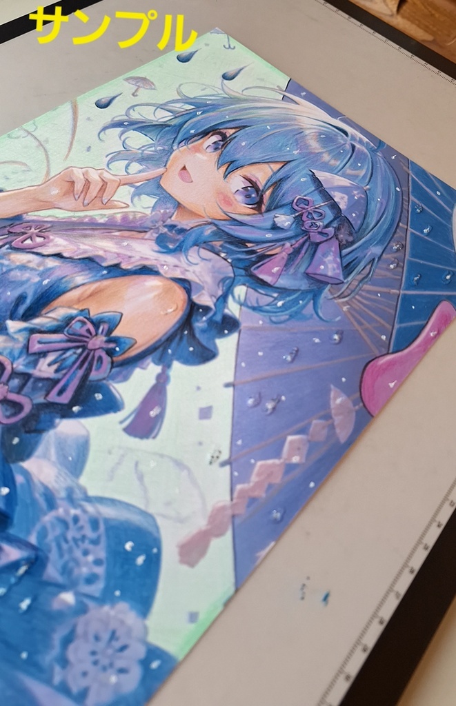 東方Project 多々良小傘 手描きイラスト 原画 一点物 A4 Handdrawn Artwork