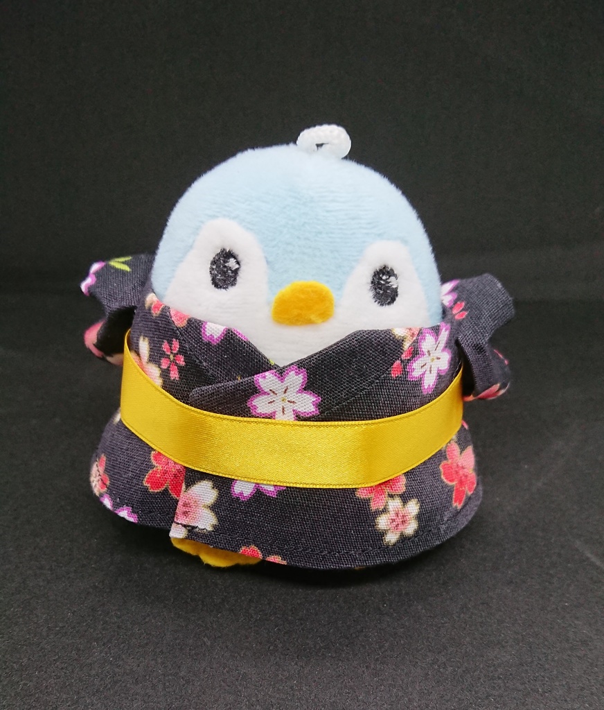 マスコット用浴衣（黒桜）