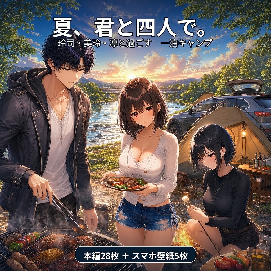 夏、君と四人で。｜玲司・美玲・凛と過ごす一泊キャンプ画集