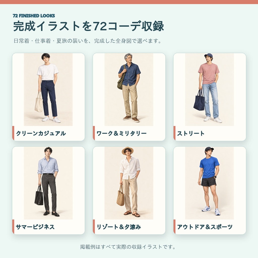 オシャレに、カッコよく大変身!|男性夏ファッション72コーデ