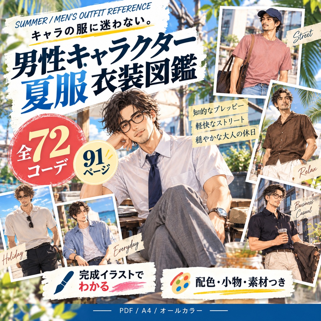  オシャレに、カッコよく大変身！｜男性夏ファッション72コーデ