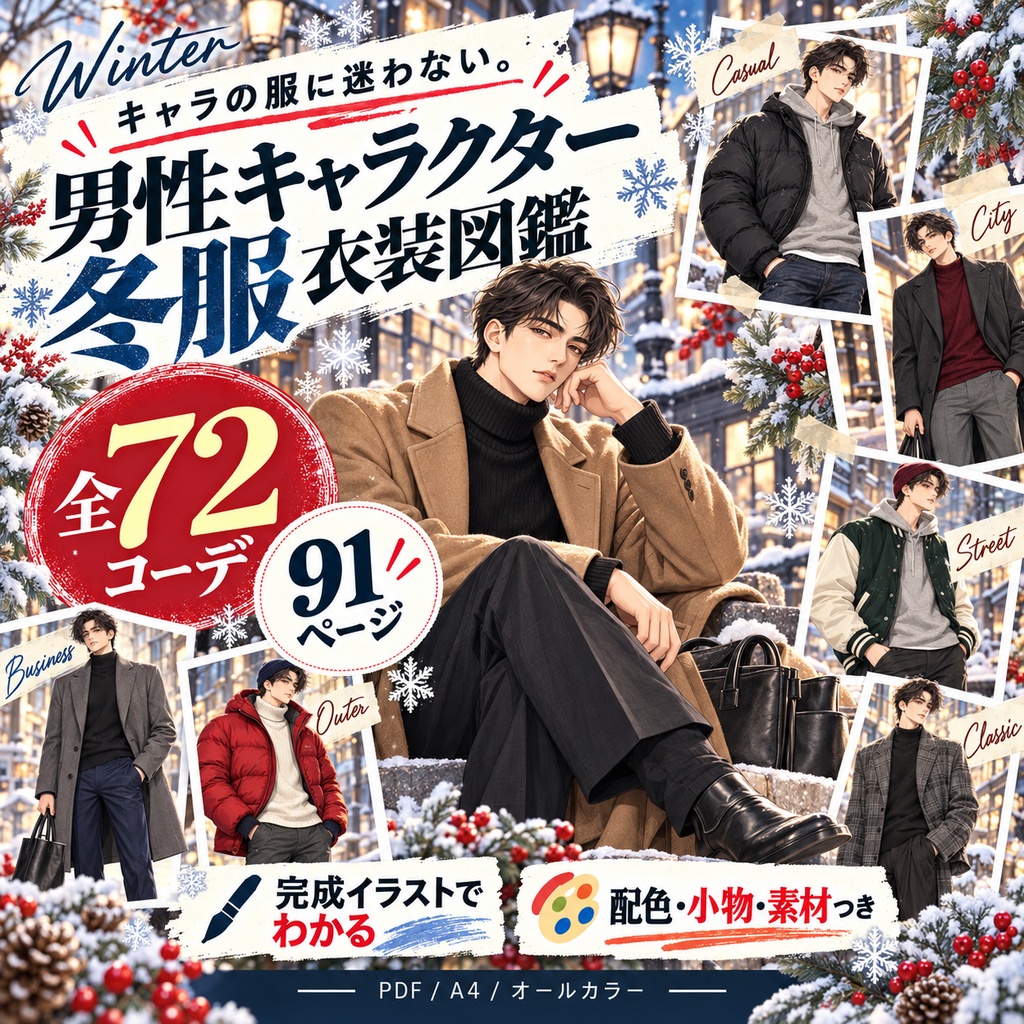 オシャレに、カッコよく大変身！｜男性冬ファッション72コーデ