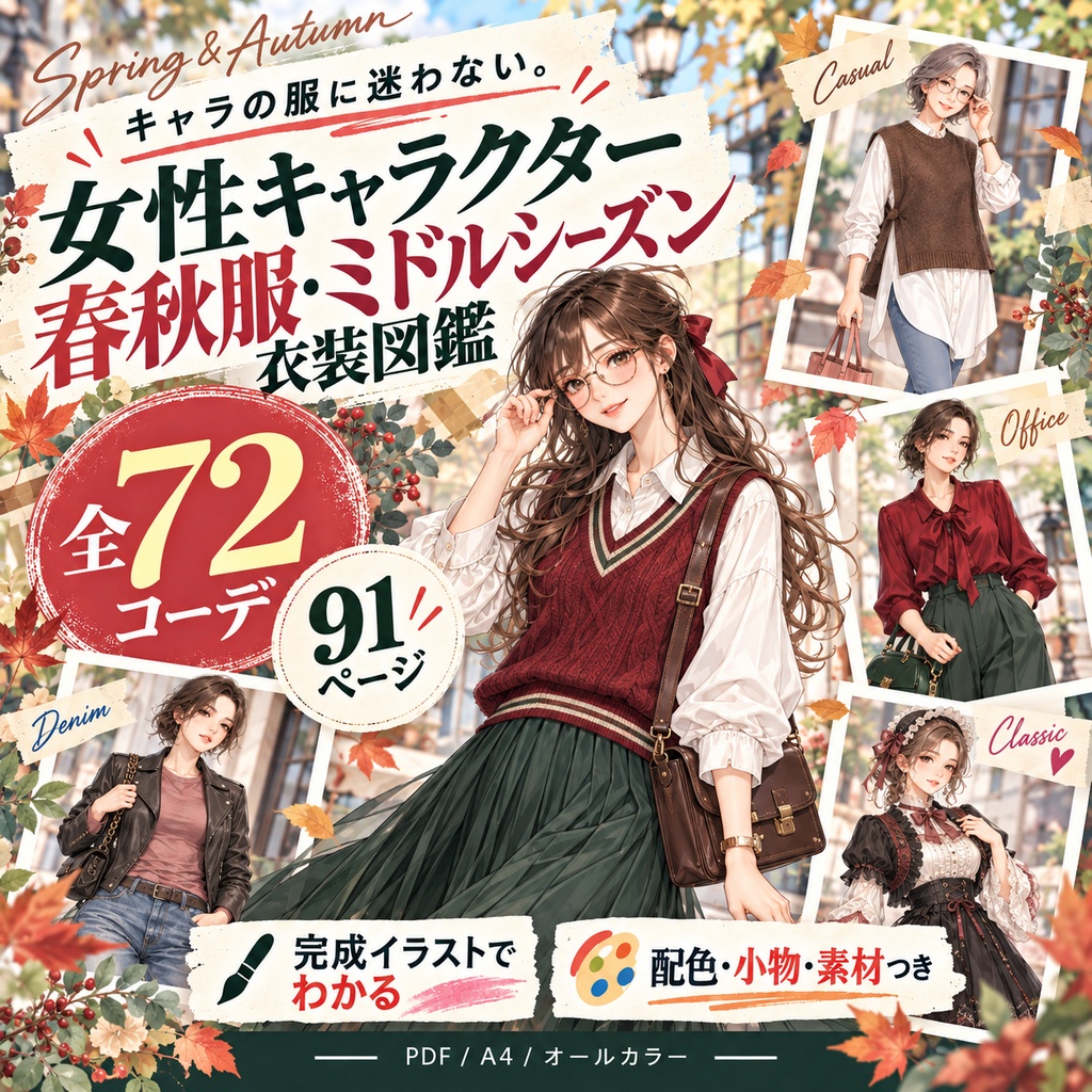 男女各シーズンキャラクターコーデ【体験版】