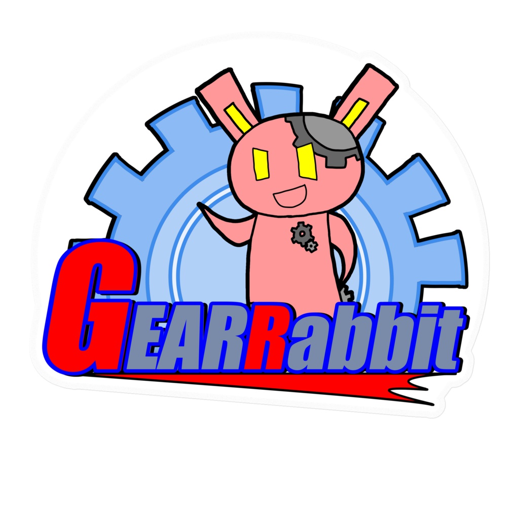 【MEKANEKO】ギアウサギステッカー01