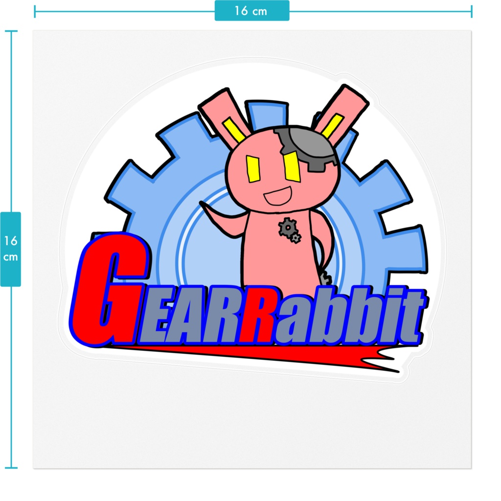 【MEKANEKO】ギアウサギステッカー01