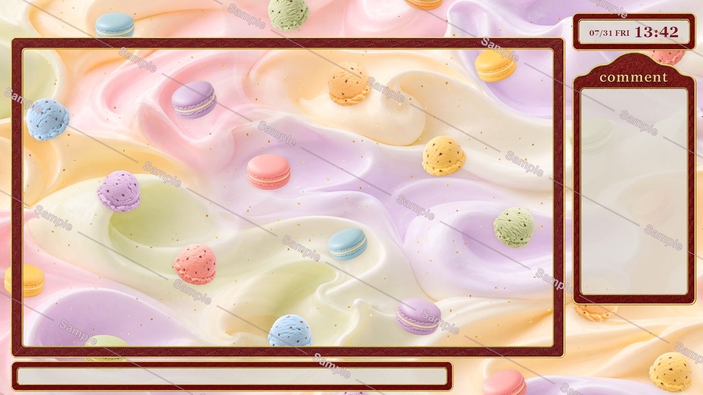 【開店記念100円SALE中】【動く配信背景・OBS対応】マカロン・ジェラート・パルフェ Vtuber用オーバーレイセット|雑談・ゲーム配信対応|JR-006