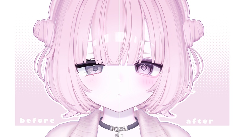 【 うらら -Urara- 】🤍💗ハートアイ+メイク テクスチャ💗🤍 / Eye + make texture