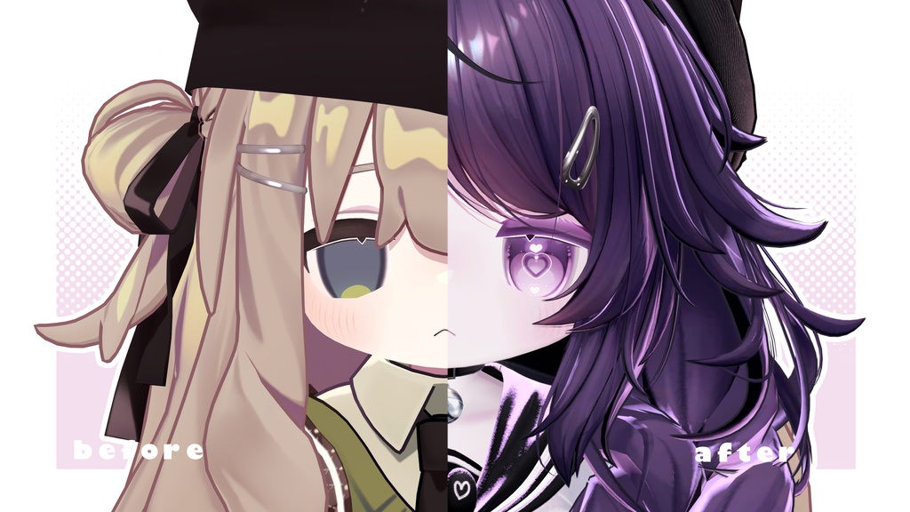 【 キプフェル Kipfel 】🤍💗ハートアイ+メイク テクスチャ💗🤍 / Eye + make texture