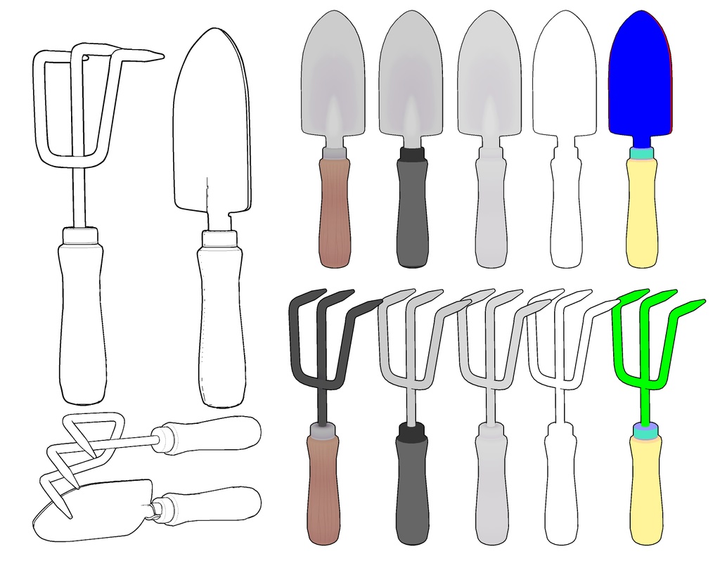 ガーデニングセット#1:手工具と鉢