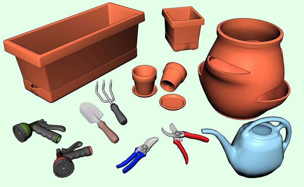 ガーデニングセット#1:手工具と鉢