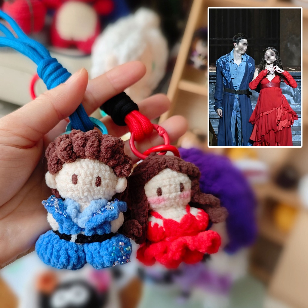【完全オーダーメイド】手編みあみぐるみ ぬいぐるみ フィギュア 7cm/7.5【写真から制作】