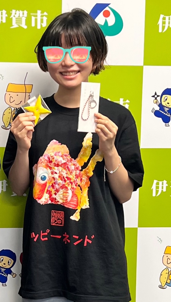 Tシャツ/BLACK/黒 金魚1号