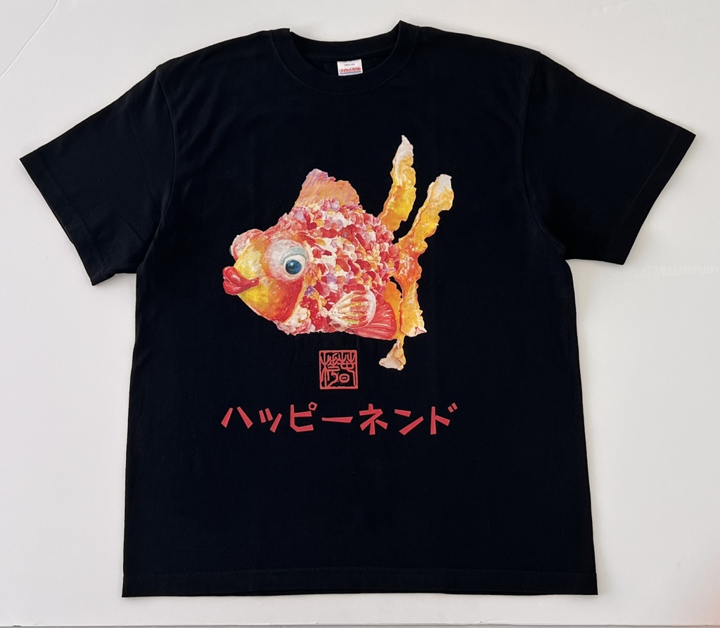 Tシャツ/BLACK/黒 金魚1号