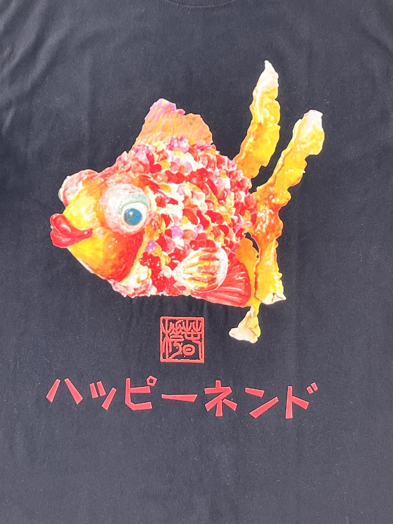 Tシャツ/BLACK/黒 金魚1号
