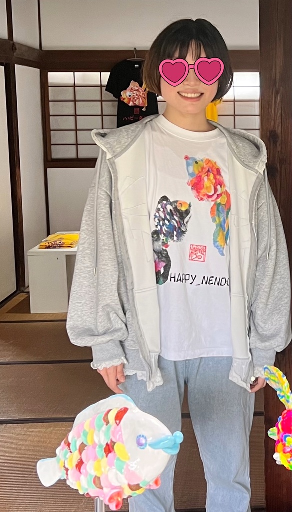 Tシャツ/WHITE/白🤍ミニ金魚4号&5号 Shiny&Melanie