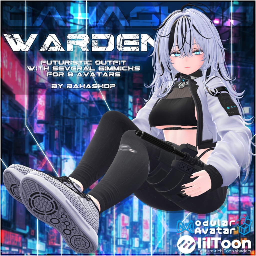 【9アバター対応】Warden｜ギミック入り小道具・衣装セット