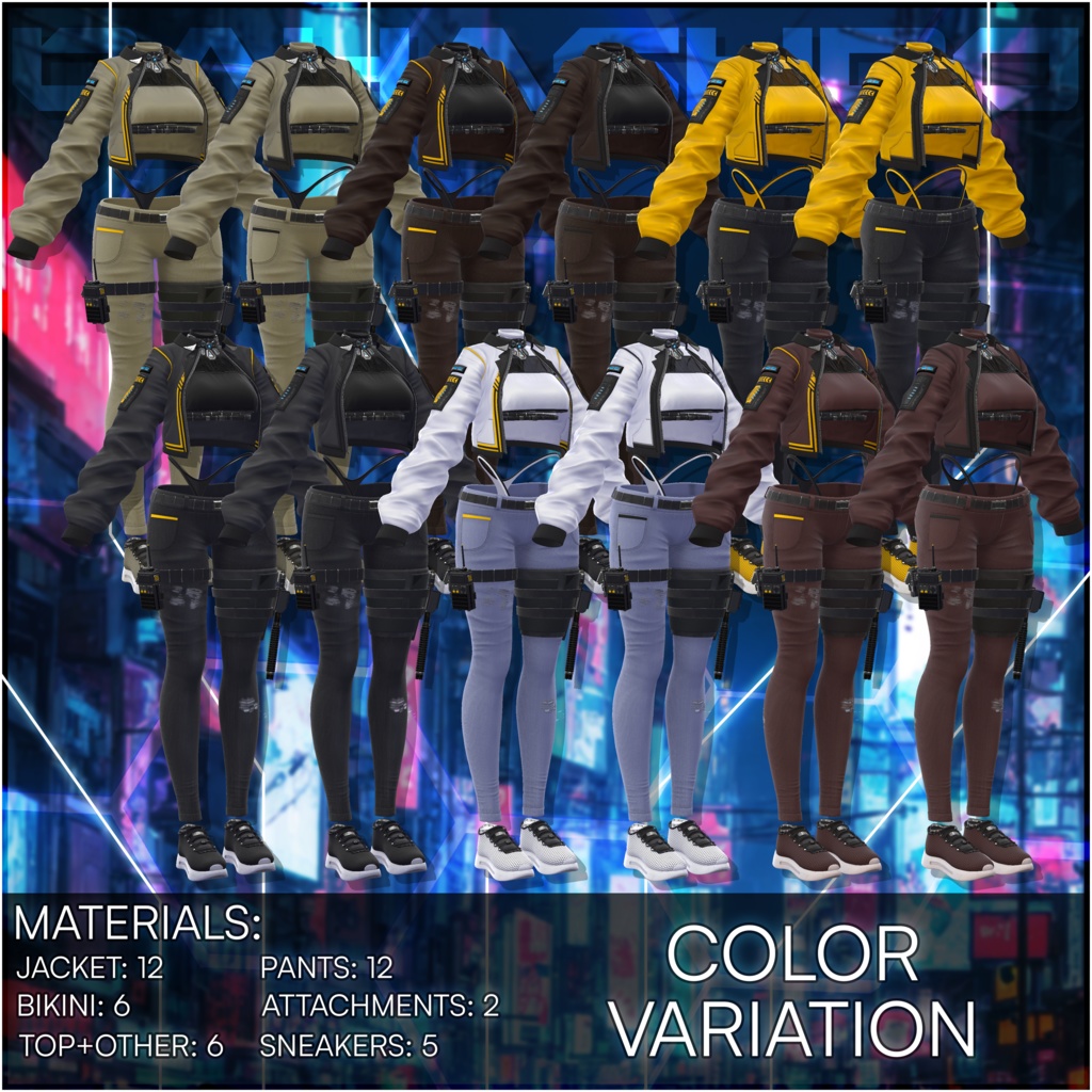 【9アバター対応】Warden|ギミック入り小道具・衣装セット