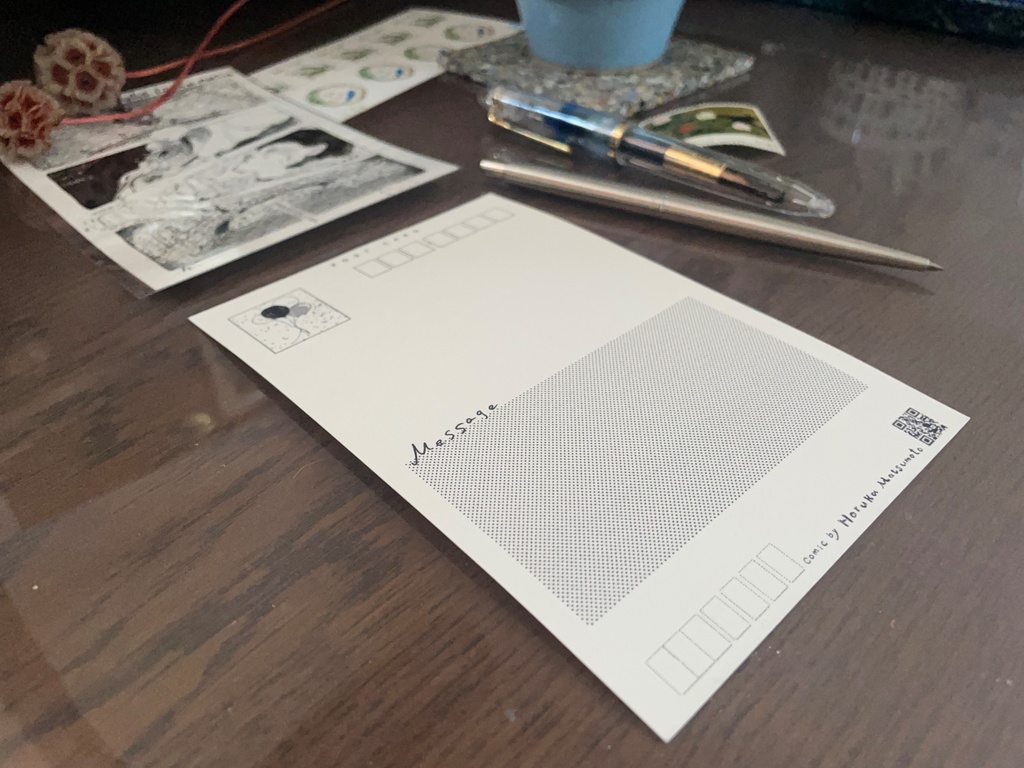 1ページ漫画ポストカード「small night time rain」