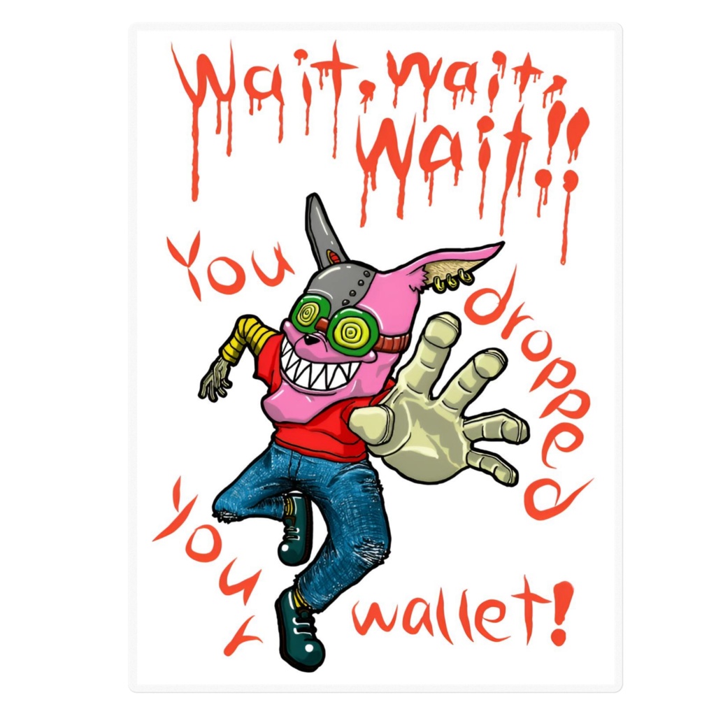 待って～財布落としましたよ～のステッカー