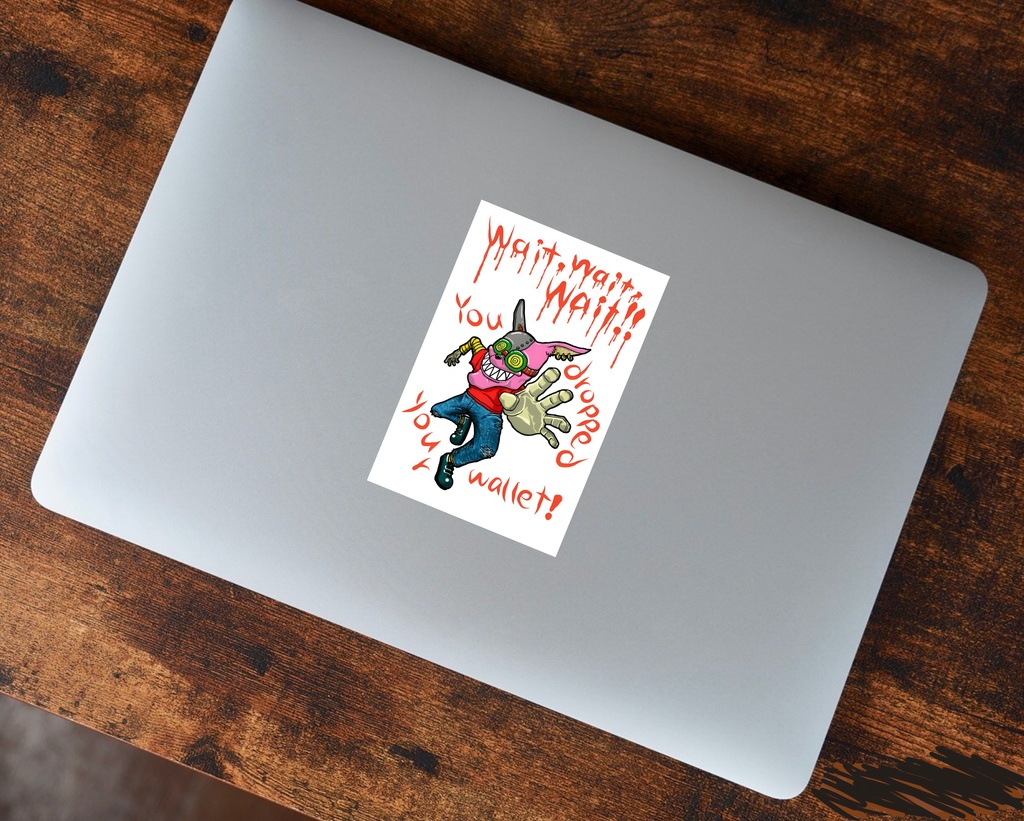 待って~財布落としましたよ~のステッカー