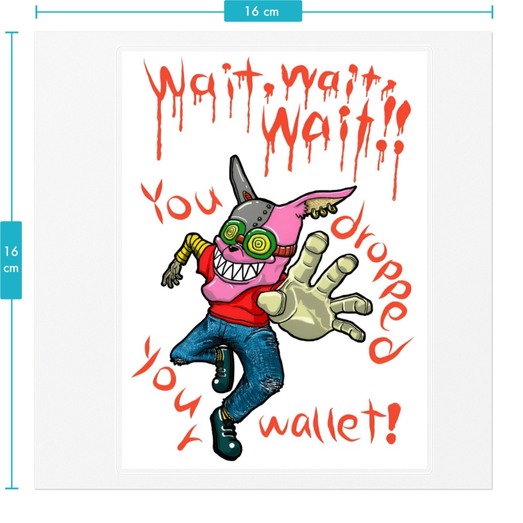 待って~財布落としましたよ~のステッカー