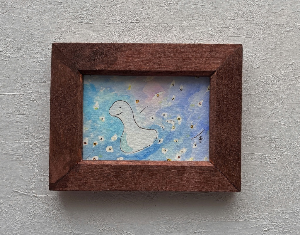 【原画】泳ぐフタバスズキリュウ