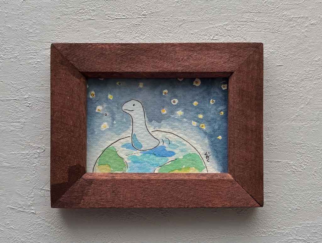 【原画】泳ぐフタバスズキリュウ