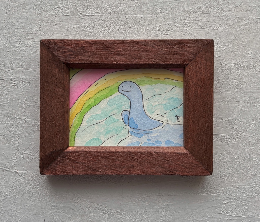 【原画】泳ぐフタバスズキリュウ