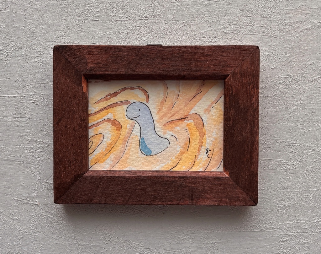 【原画】泳ぐフタバスズキリュウ