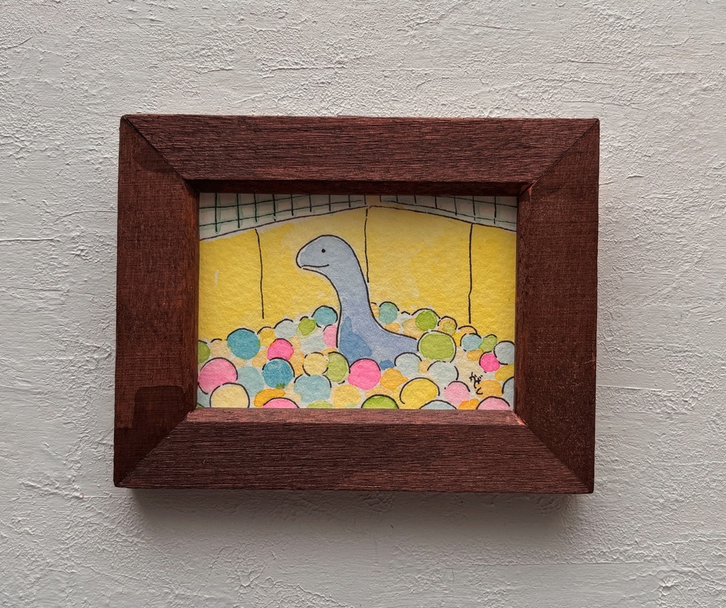 【原画】泳ぐフタバスズキリュウ