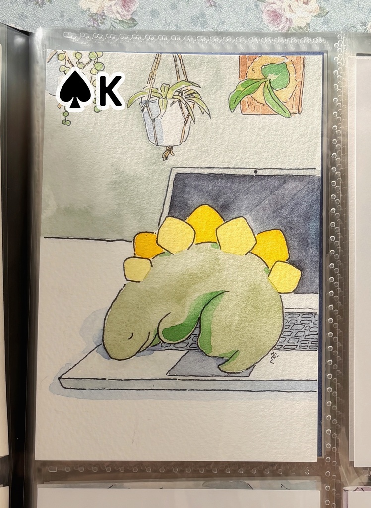 【原画】♠ステゴサウルストランプ♠【額なし】