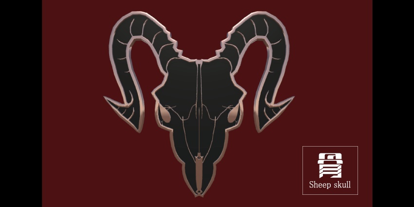 羊頭骨(Sheep skull)のブローチピン