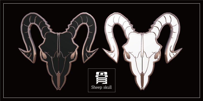 羊頭骨(Sheep skull)のブローチピン