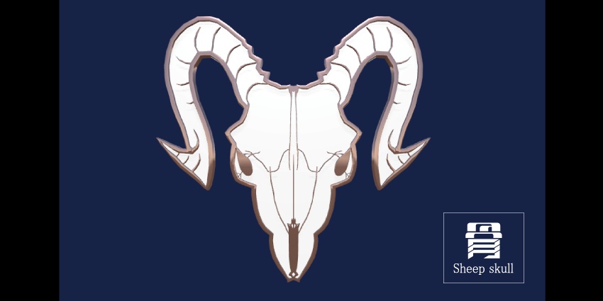羊頭骨(Sheep skull)のブローチピン