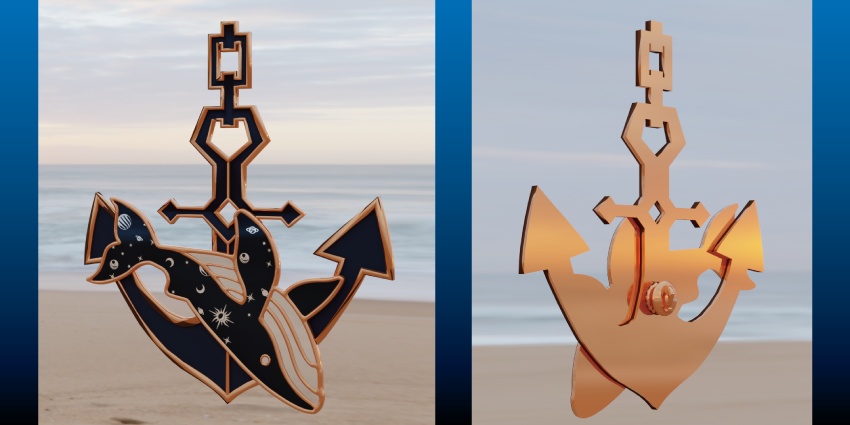 海獣のブローチピン