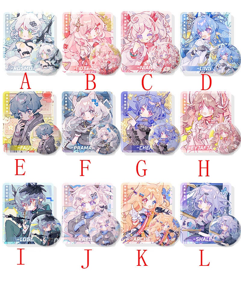 アークナイツ 明日方舟 ニェン シー リィン W メフィスト ファウスト スルト プラマニクス チェン ロゴス 白垩 アルケット シャレム ロスモンティス パゼオンカ テキーラ スペクター アイリーニ ケオベ アクリルキーホルダー 缶バッジ