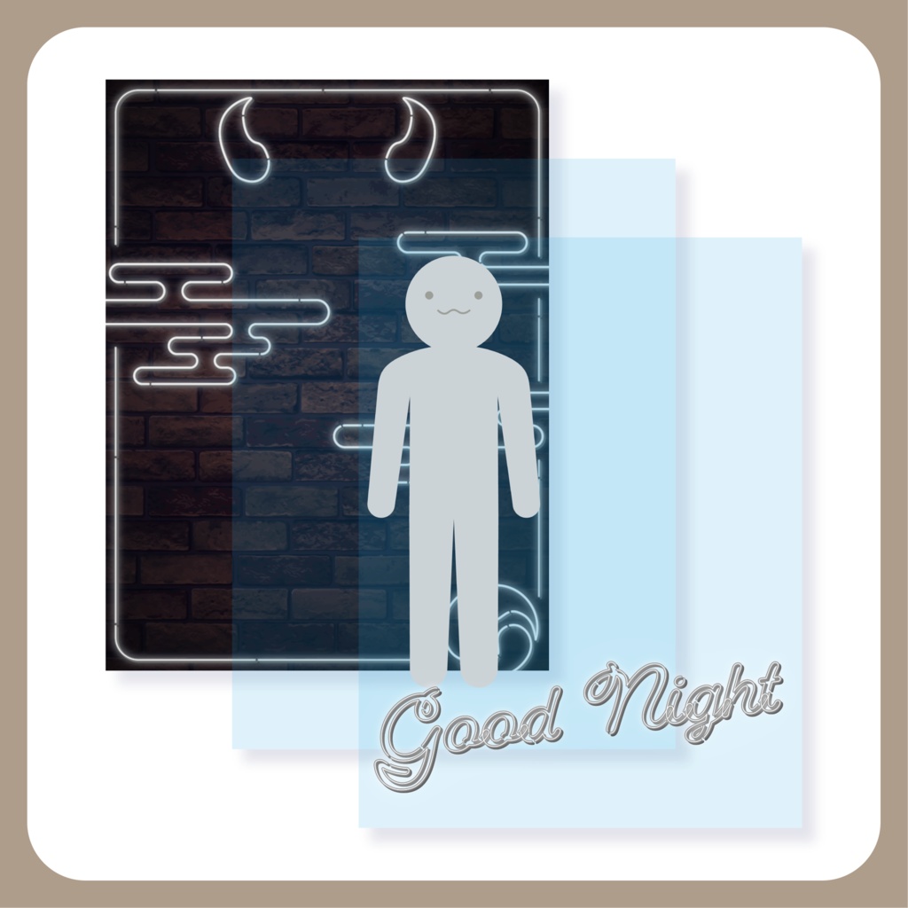 仮装ネオン おやすみツイート用画像 - 鬼 -