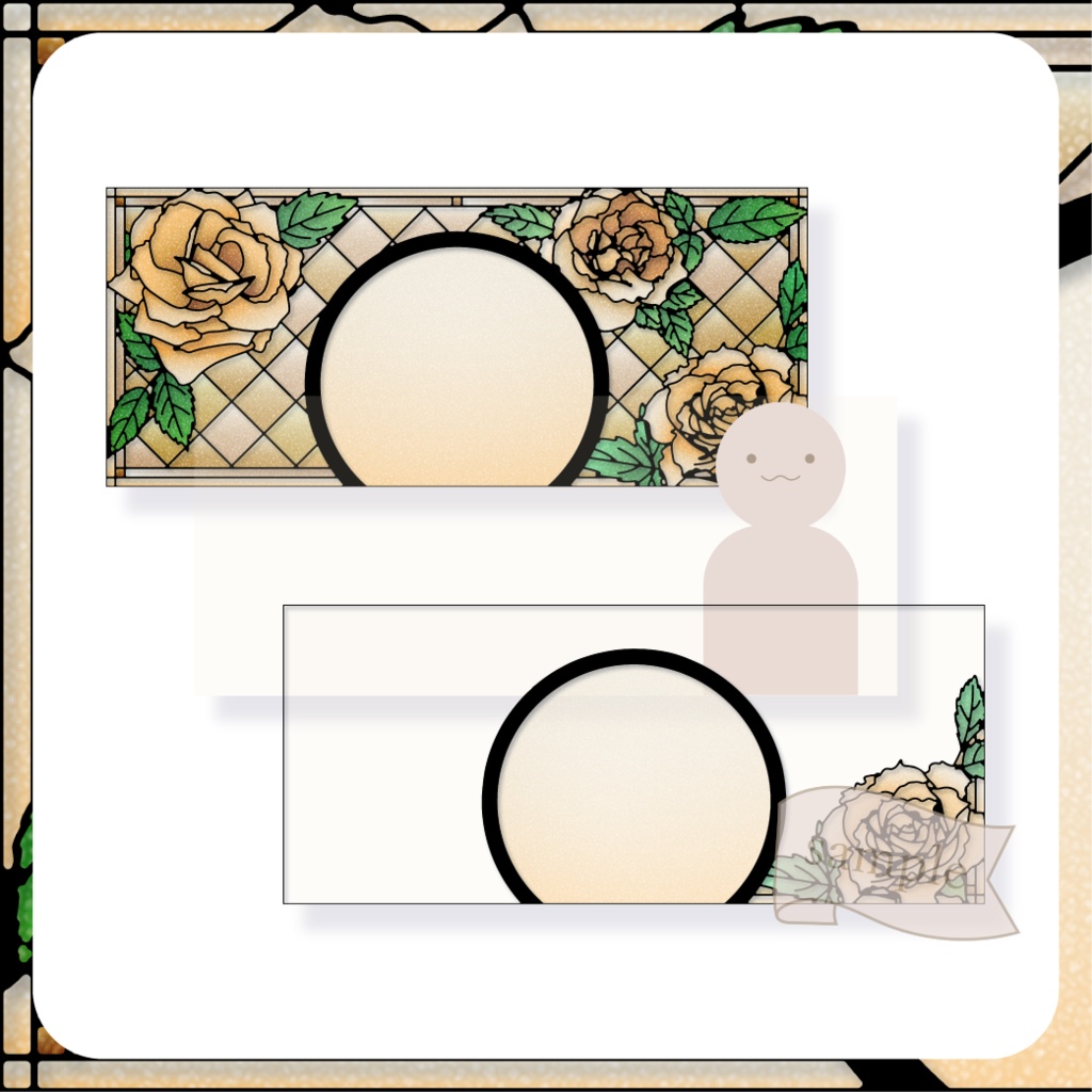 ステンドグラス風バラ - 橙【IRIAM イリアムヘッダー・アイコンリング】