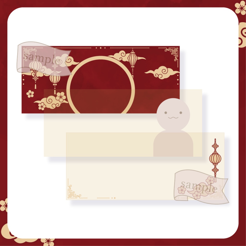 高潔な中華・チャイナ - 赤【IRIAM イリアムヘッダー・アイコンリング】