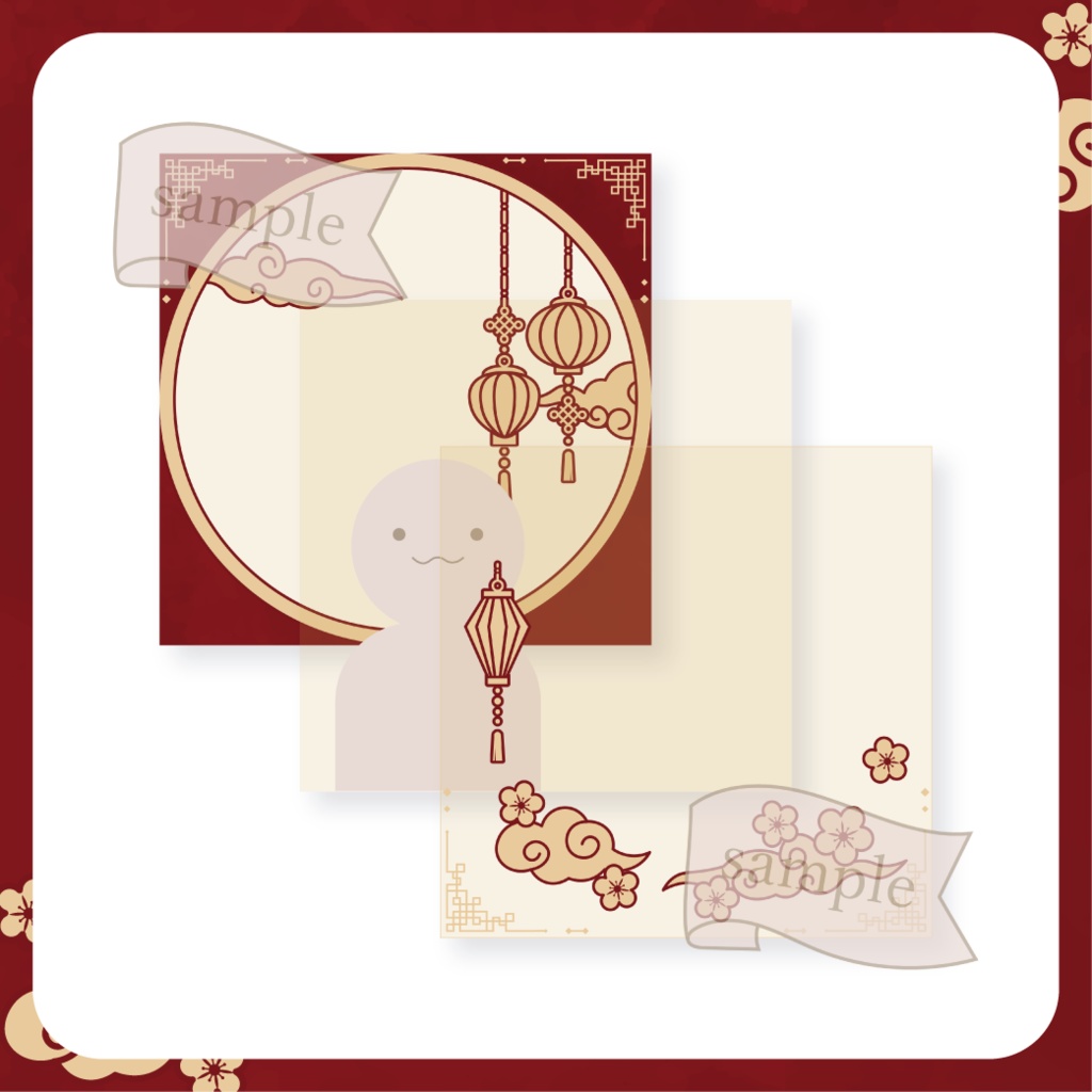 高潔な中華・チャイナ - 赤【IRIAM イリアムヘッダー・アイコンリング】