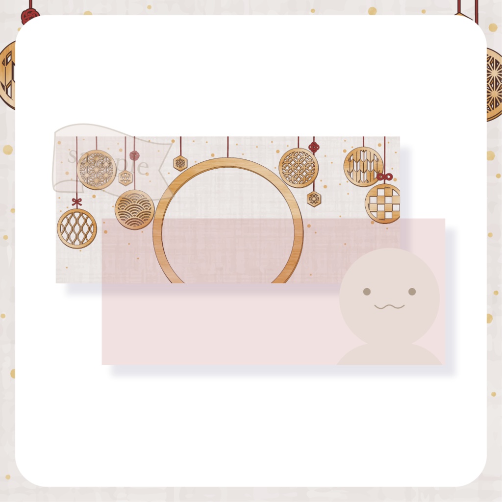 和風クリスマス・オーナメント - 赤【IRIAM イリアムヘッダー・アイコンリング】