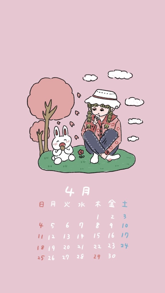 4月のカレンダー　ぴくにっく
